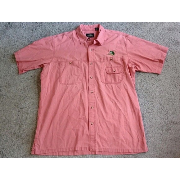 Vintage RedHead Button Up Sportsman Fishing Shirt Short Sleeve Size XL Rust - Picture 1 of 7
